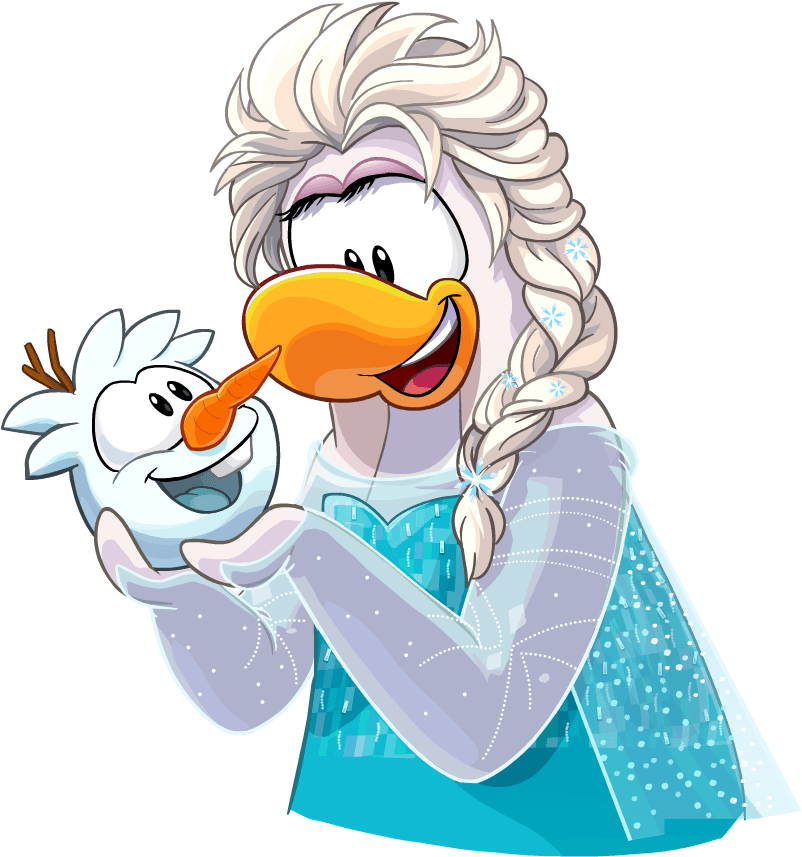 Frozen Party 2014 Elsa And Snowman Puffle - Club Penguin Frozen Elsa - Transparent PNG Free Download | PNGio