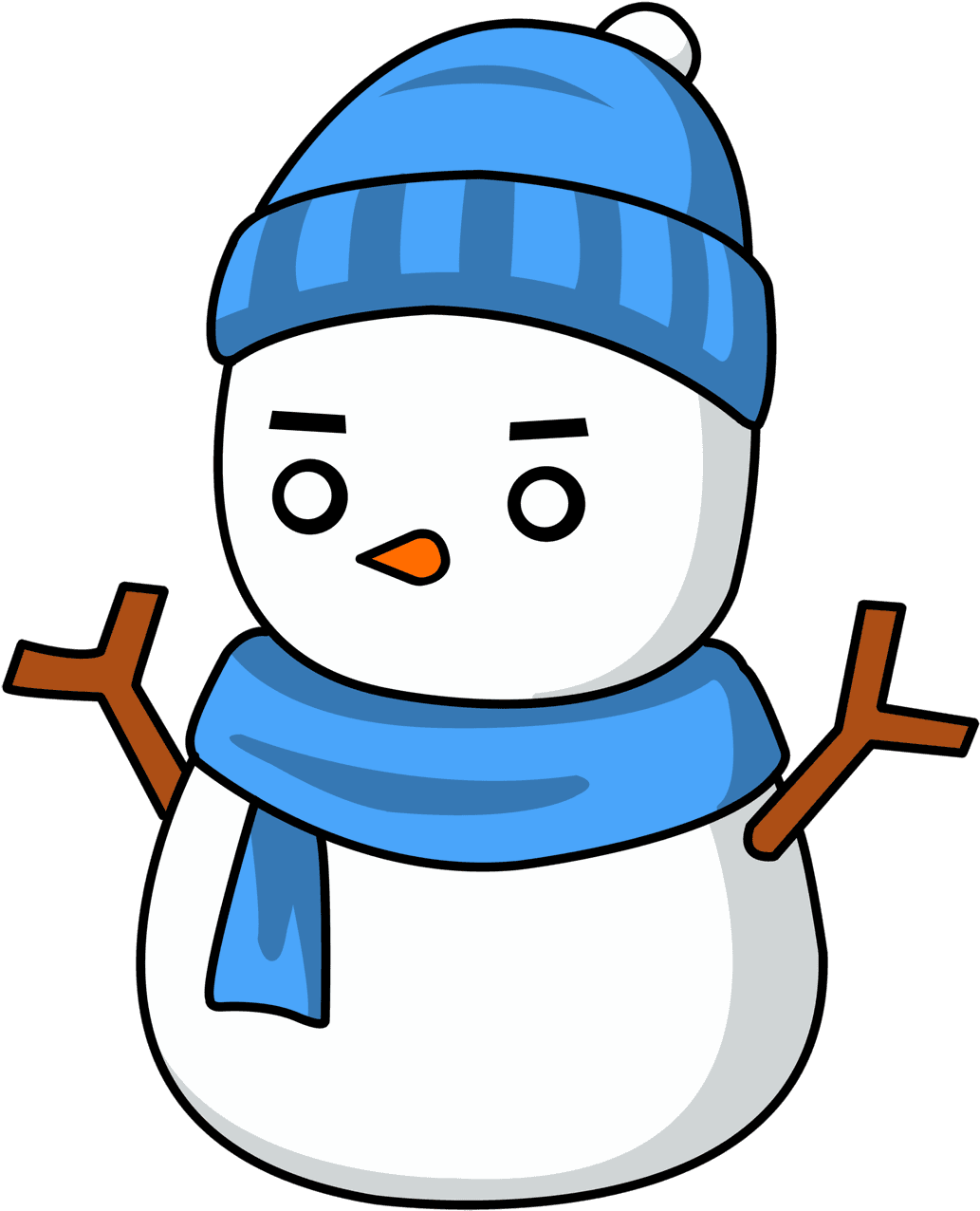 Drawn Snowman Chibi - Snowman With Blue Hat - Transparent PNG Free Download | PNGio