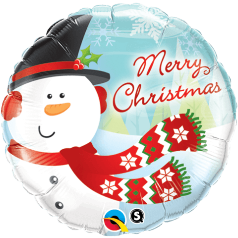 Merry Christmas Snowman 18" Foil Balloon - Merry Christmas Foil Balloons - Transparent PNG Free Download | PNGio