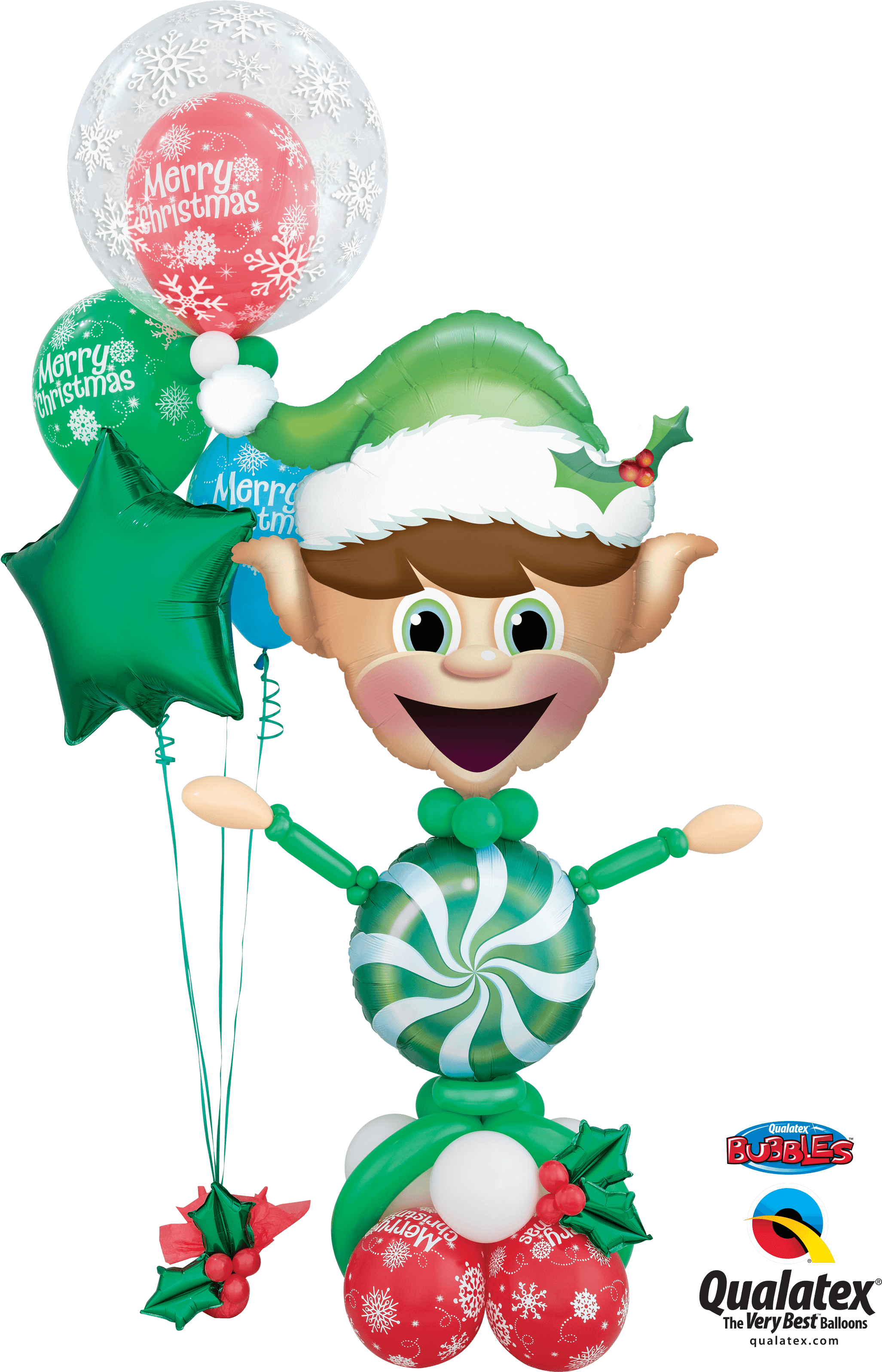 Holly Jolly Elf Christmas Balloons, Christmas Snowman, - Christmas Balloons Qualatex - Transparent PNG Free Download | PNGio