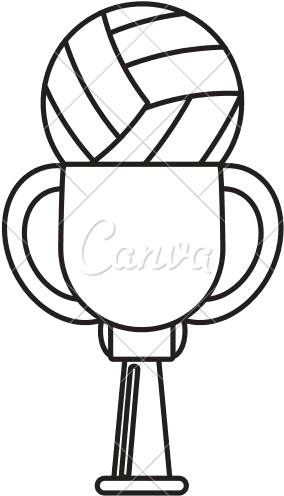 Trophy Of Volleyball Basketball Outline Free Transparent PNG Clipart Images Download. - Transparent PNG Free Download | PNGio