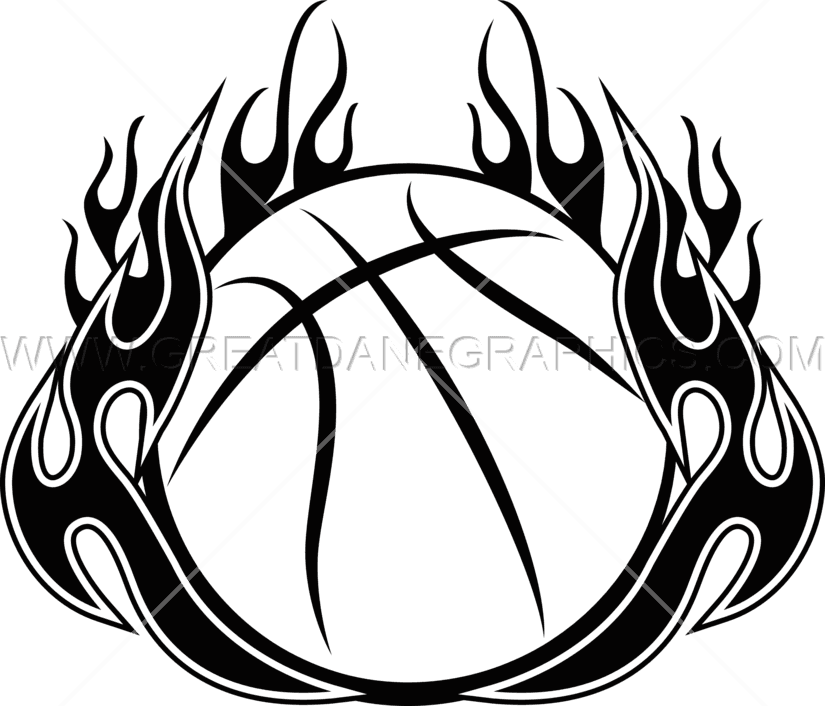Basketball Ball In Fire Vector Clipart Black And White Flame Basketball Free Transparent PNG Clipart Images Download. - Transparent PNG Free Download | PNGio