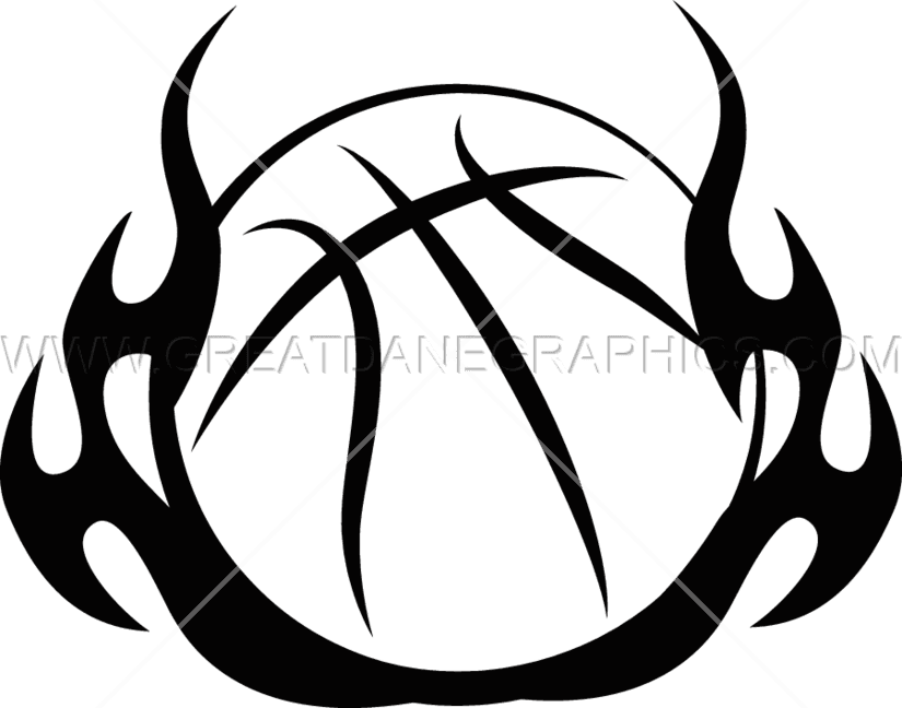 Basketball Tribal Flames Basketball Flame Clipart Png Black And White Free Transparent PNG Clipart Images Download - Transparent PNG Free Download | PNGio
