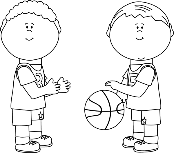 Black And White Boys Playing Basketball Clip Art - Two Boys Playing Clipart Black And White - Free Transparent PNG Clipart Images Download. ClipartMax.com - Transparent PNG Free Download | PNGio