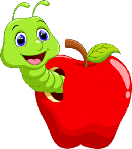 Grappige Cartoon Worm In De Appel Royalty Vrije Cliparts, - Caterpillar In Apple - Free Transparent PNG Clipart Images Download. - Transparent PNG Free Download | PNGio