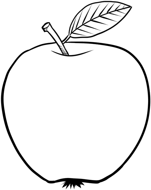 Apfel Clipart Schwarz Weiß - Apple Coloring - Free Transparent PNG Clipart Images Download. - Transparent PNG Free Download | PNGio