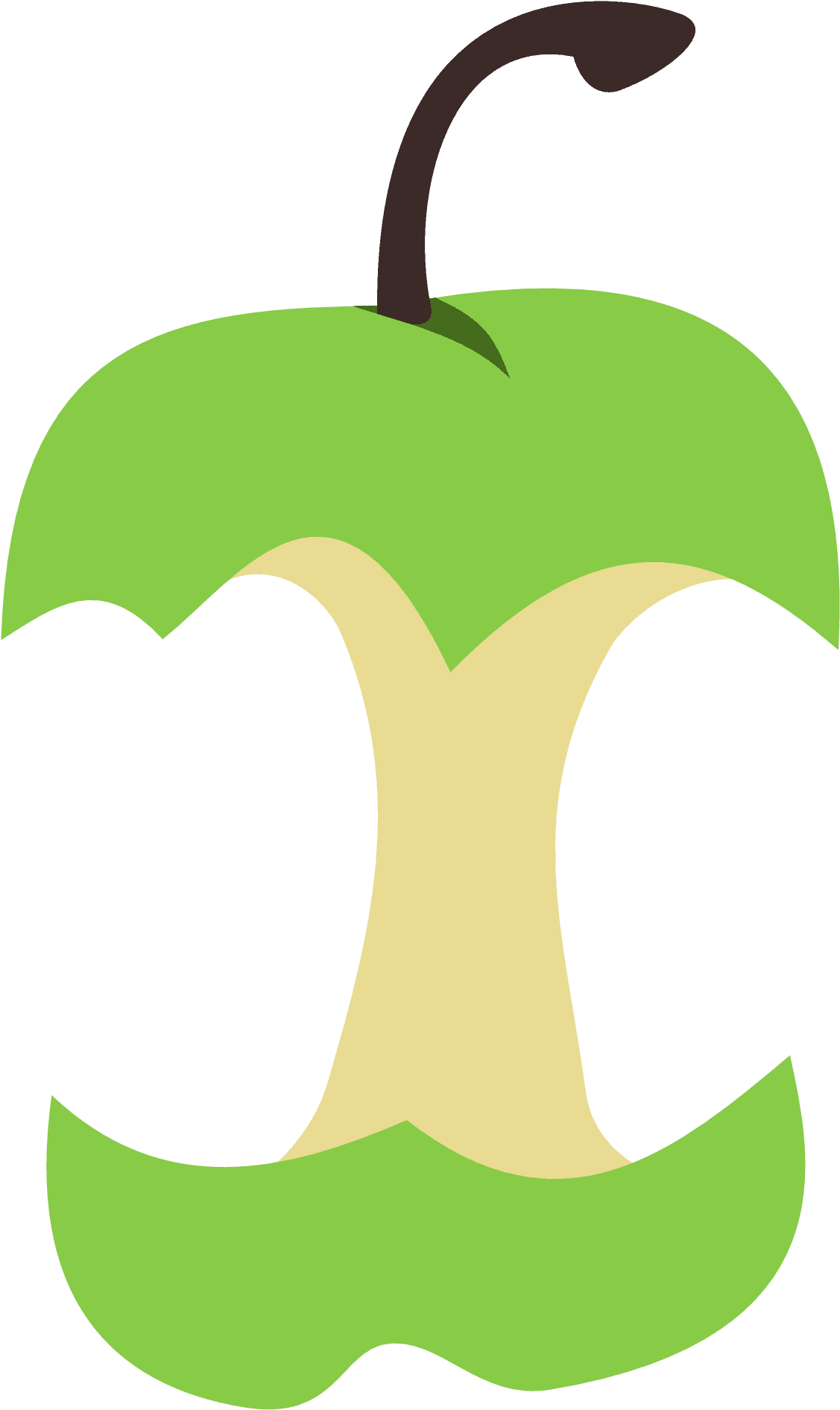 Red Apple Core With Shadow - Green Apple Cutie Mark - Free Transparent PNG Clipart Images Download. - Transparent PNG Free Download | PNGio