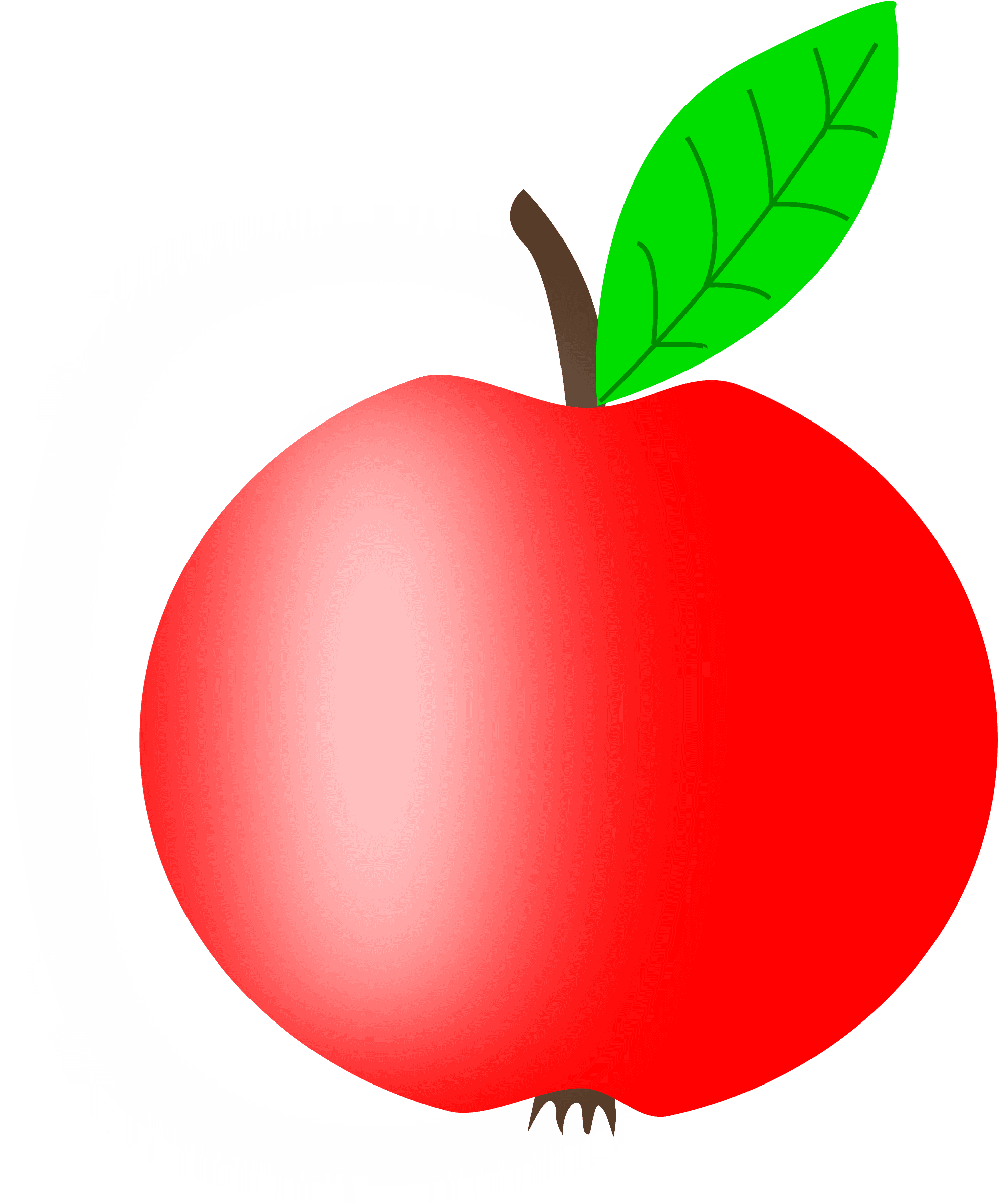 Illustration Of A Red Apple - Apple Leaves Clip Art - Free Transparent PNG Clipart Images Download. - Transparent PNG Free Download | PNGio