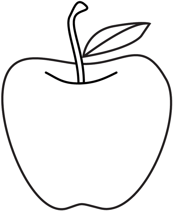 Free Apple Digital Stamp - Line Drawing Of Apple - Free Transparent PNG Clipart Images Download. - Transparent PNG Free Download | PNGio