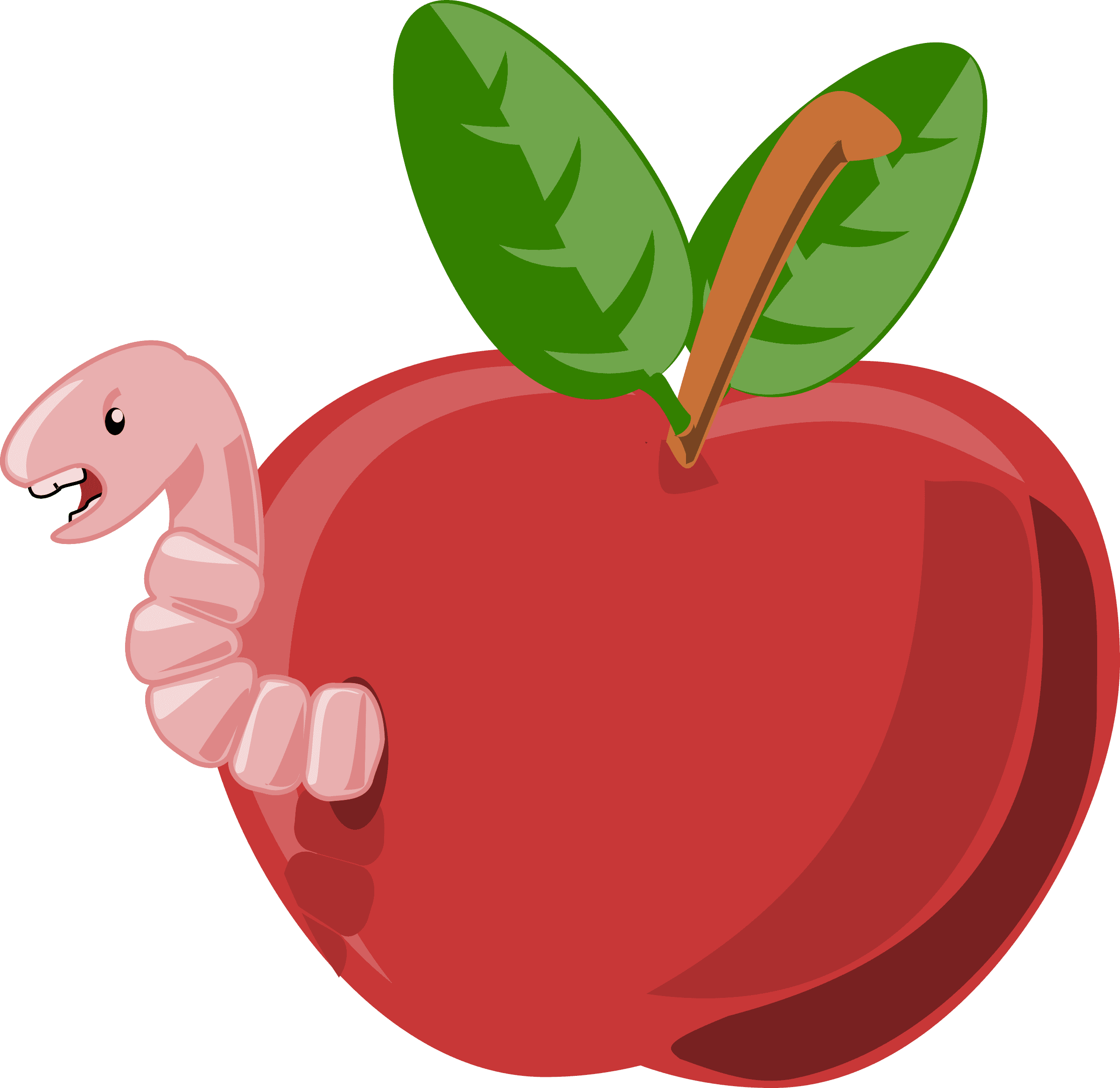 Rg1024 Cartoon Apple With Worm Clip Art - Apple With Worm Cartoon - Free Transparent PNG Clipart Images Download. - Transparent PNG Free Download | PNGio