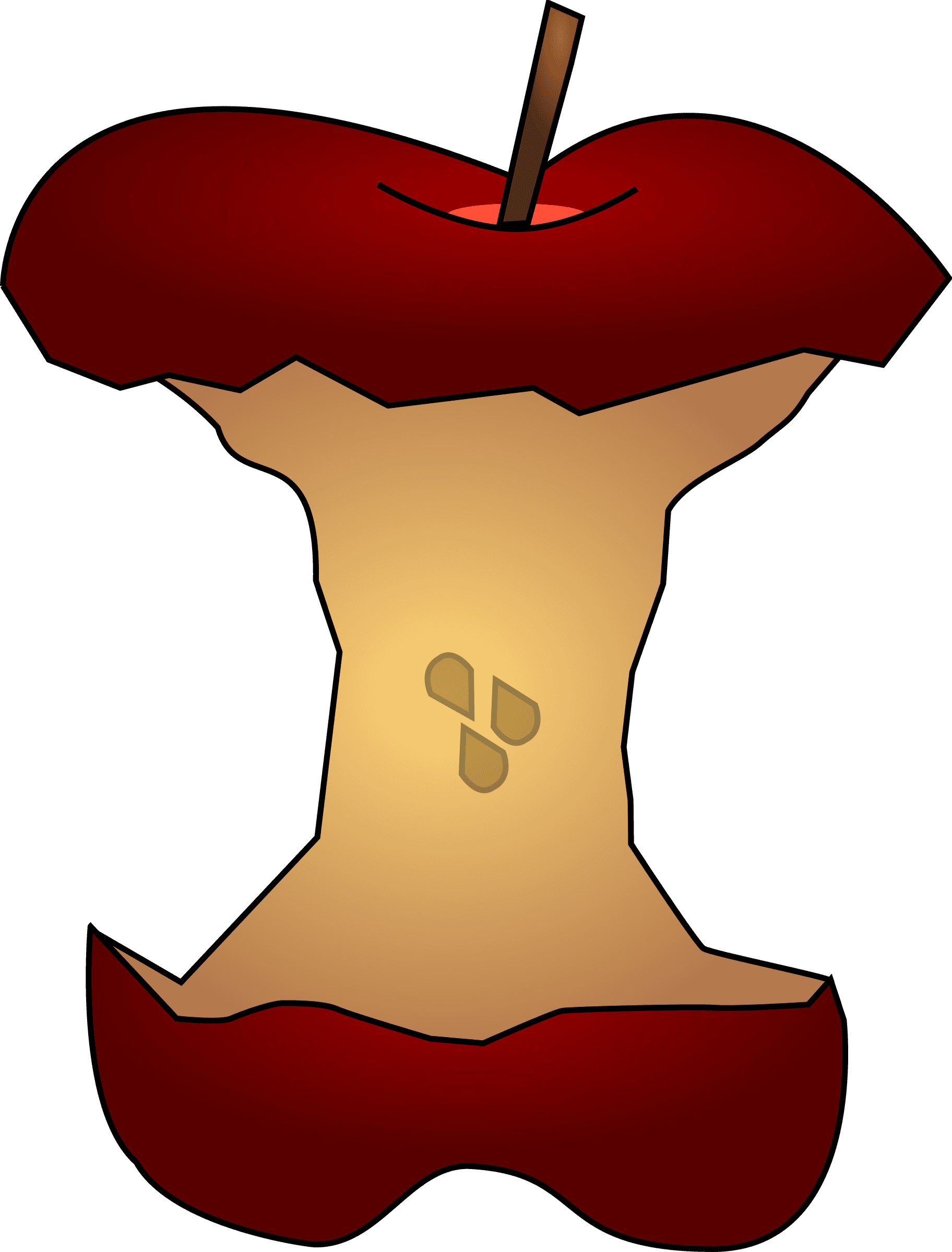 Clipart Apple Core W/ Seeds - Apple Core Clipart Transparent - Free Transparent PNG Clipart Images Download. - Transparent PNG Free Download | PNGio