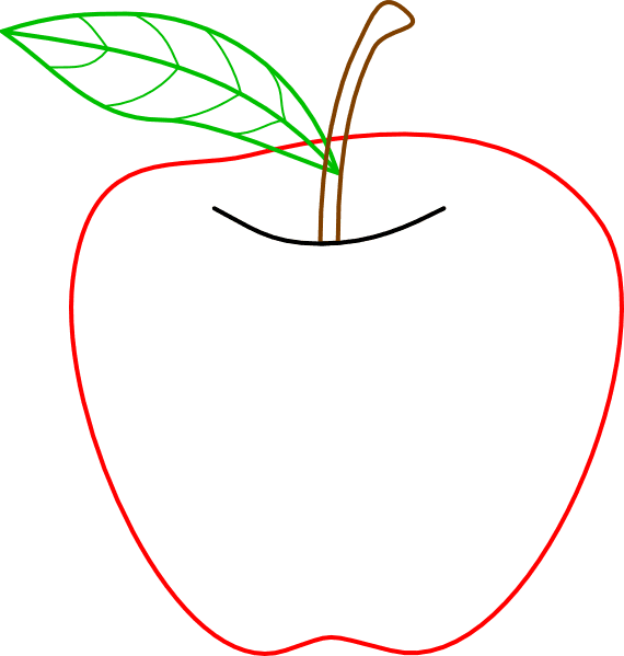 Clipart Info - Outline Of An Apple - Free Transparent PNG Clipart Images Download. - Transparent PNG Free Download | PNGio