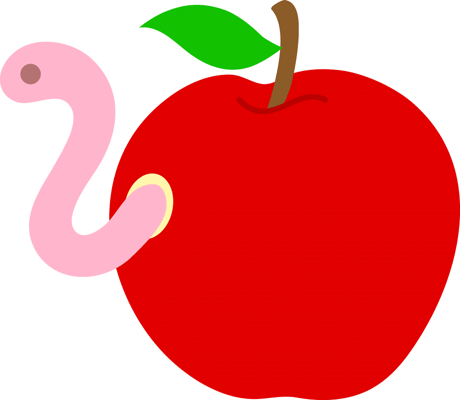 Worm Inside Apple Clip Art In An Kids Song Print Out - Apple With Worm Cartoon - Free Transparent PNG Clipart Images Download. - Transparent PNG Free Download | PNGio