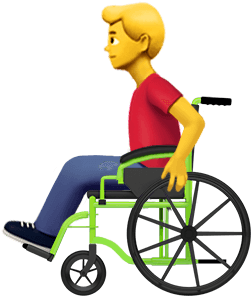 Woman In Manual Wheelchair And Man In Manual Wheelchair - Apple Disabled Emoji - Free Transparent PNG Clipart Images Download. - Transparent PNG Free Download | PNGio