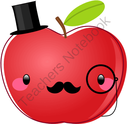 Dapper Apple Clipart From Bubbly Cute On Teachersnotebook - Cute Apple - Free Transparent PNG Clipart Images Download. - Transparent PNG Free Download | PNGio