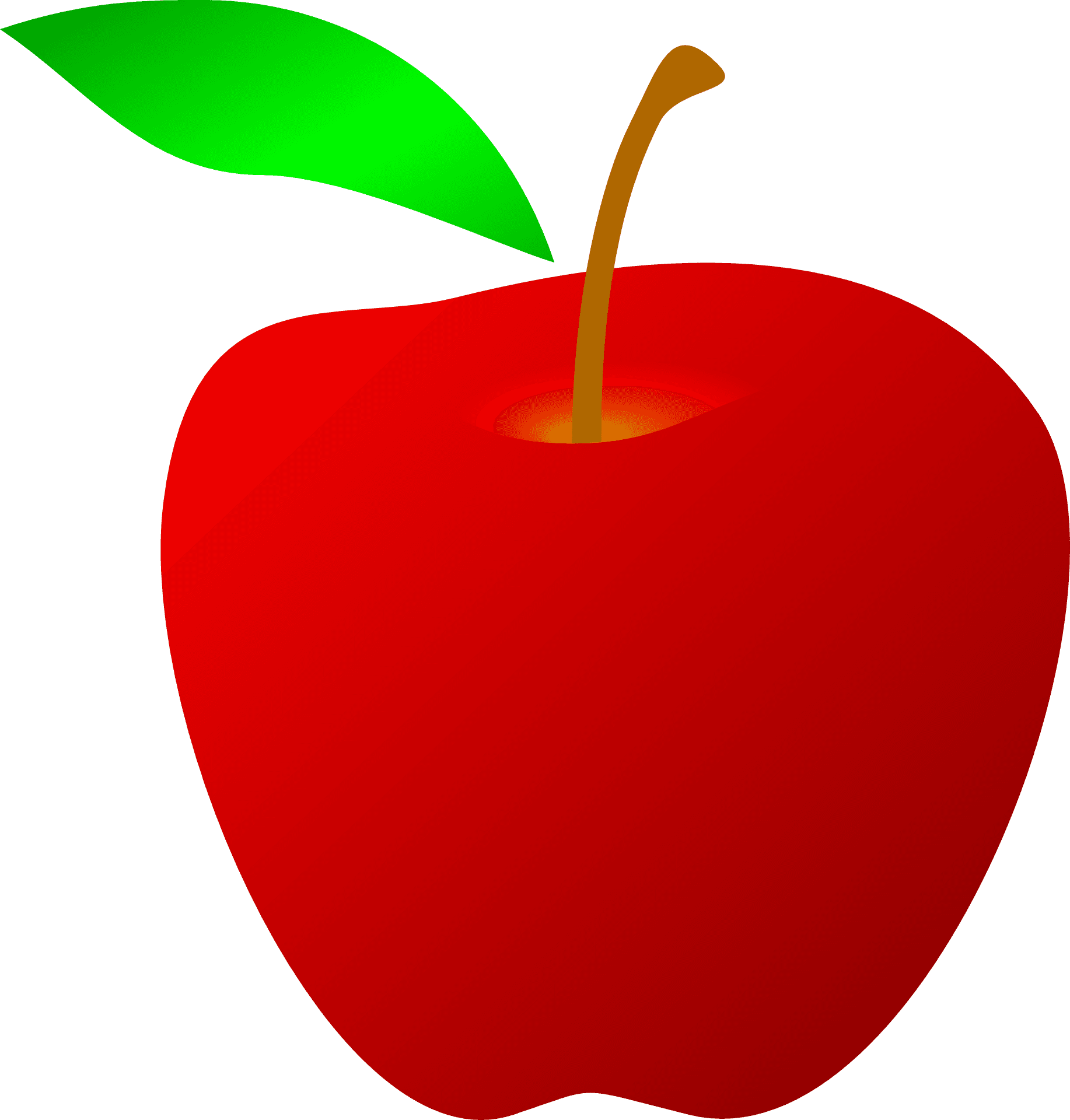 Drawing Of Red Apple With Green Leaf Free Image - Transparent Apple Clip Art - Free Transparent PNG Clipart Images Download. - Transparent PNG Free Download | PNGio