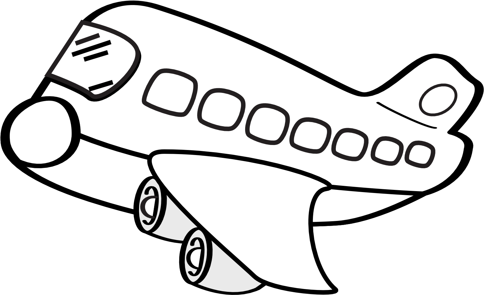 Airplane Clipart Black And White - Black And White Airplane Clip Art Free - Free Transparent PNG Clipart Images Download. - Airplane Transparent PNG Free Download