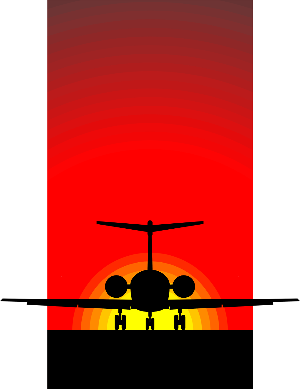 Airplane Free Stock Photo Illustration Of A Silhouette - Aircraft Silhouette Clip Art - Free Transparent PNG Clipart Images Download. - Airplane Transparent PNG Free Download