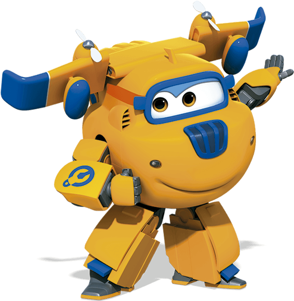 Donnie Is A Yellow And Blue Airplane Who Can Invent - Super Wings Donnie - Free Transparent PNG Clipart Images Download. - Airplane Transparent PNG Free Download