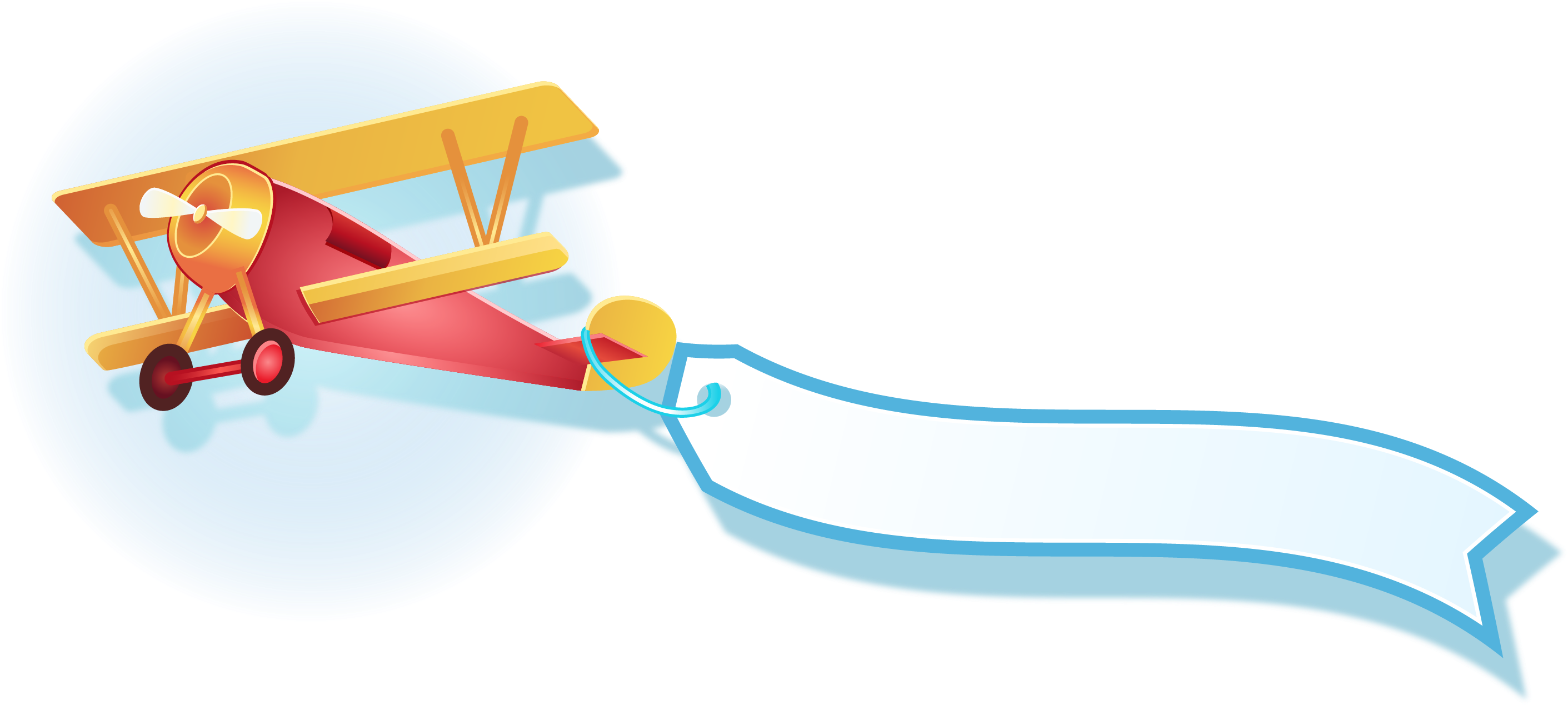 Cartoon Airplane - Cartoon Airplane With Banner Png - Free Transparent PNG Clipart Images Download. - Airplane Transparent PNG Free Download