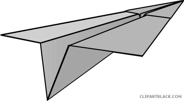 Paper Airplane Transportation Free Black White Clipart - Paper Airplane Clip Art - Free Transparent PNG Clipart Images Download. - Airplane Transparent PNG Free Download