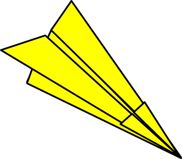 Paper Airplane Clipart U0026middot Yellow Paperplane - Paper Plane - Free Transparent PNG Clipart Images Download. - Airplane Transparent PNG Free Download