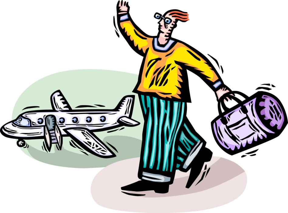 Vector Illustration Of Holiday Vacation Traveler With - Boa Viagem Deus Abençoe - Free Transparent PNG Clipart Images Download. - Airplane Transparent PNG Free Download