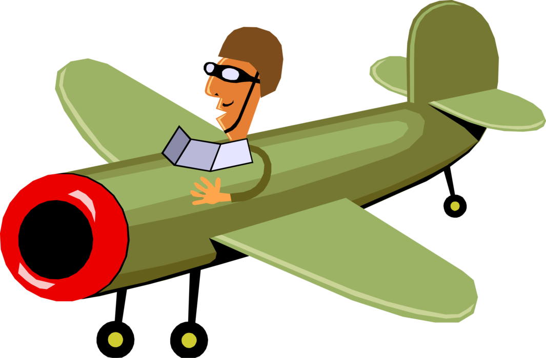 Vector Illustration Of Airforce Pilot Flies Military - Airplane Clipart - Free Transparent PNG Clipart Images Download. - Airplane Transparent PNG Free Download