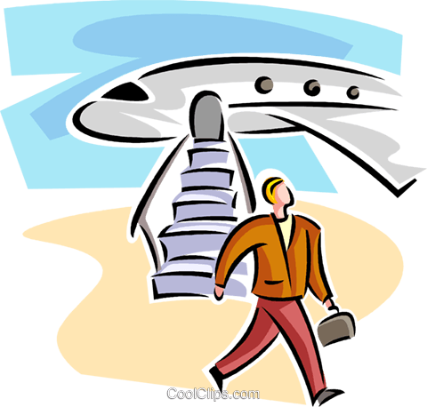 Businessman Walking Past An Airplane Royalty Free Vector - Clip Art - Free Transparent PNG Clipart Images Download. - Airplane Transparent PNG Free Download