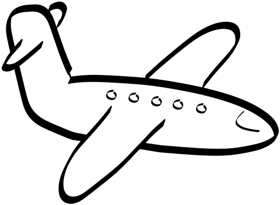 Graphic Library Library Aeroplane Pictures For Colouring - Cartoon Airplane Black And White - Free Transparent PNG Clipart Images Download. - Airplane Transparent PNG Free Download