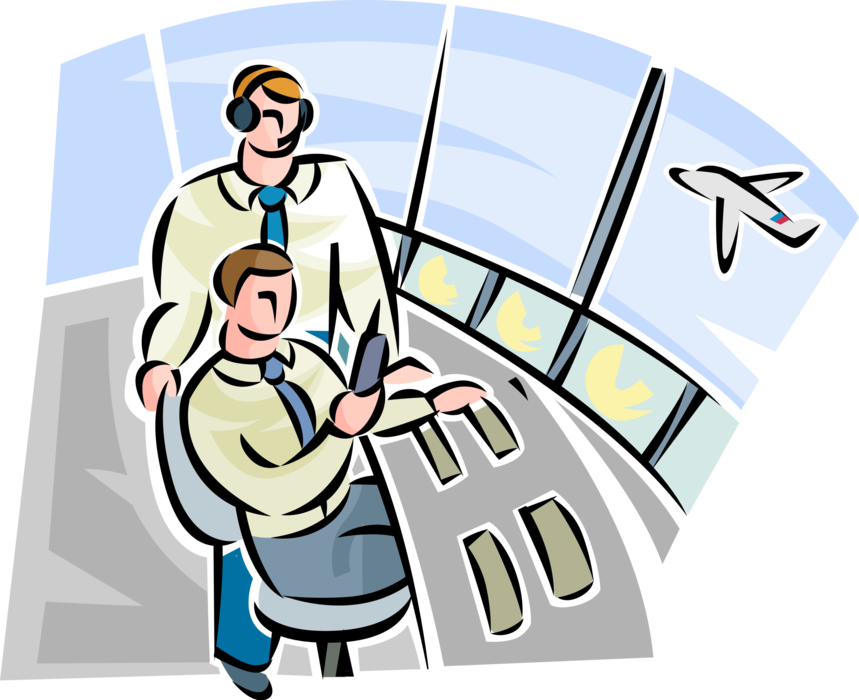 Vector Illustration Of Airport Terminal Air Traffic - Vector Illustration Of Airport Terminal Air Traffic - Free Transparent PNG Clipart Images Download. - Airplane Transparent PNG Free Download