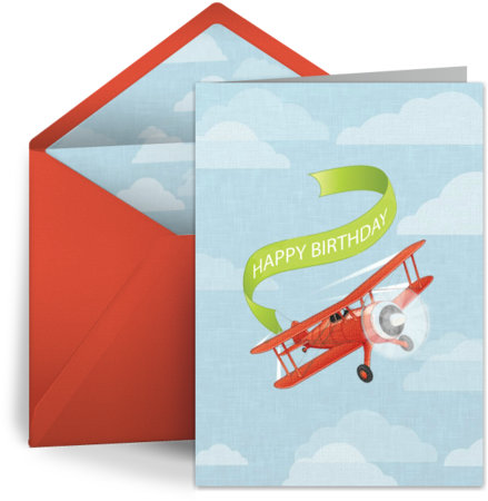 A Vintage-inspired Airplane Free Birthday Card - A Vintage-inspired Airplane Free Birthday Card - Free Transparent PNG Clipart Images Download. - Airplane Transparent PNG Free Download