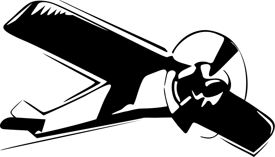 Airplane - Clipart - Black - And - White - Old Plane Vector Png - Free Transparent PNG Clipart Images Download. - Airplane Transparent PNG Free Download