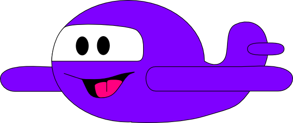 Happy Purple Airplane Clip Art At Clker - Purple Cartoon Airplane - Free Transparent PNG Clipart Images Download. - Airplane Transparent PNG Free Download