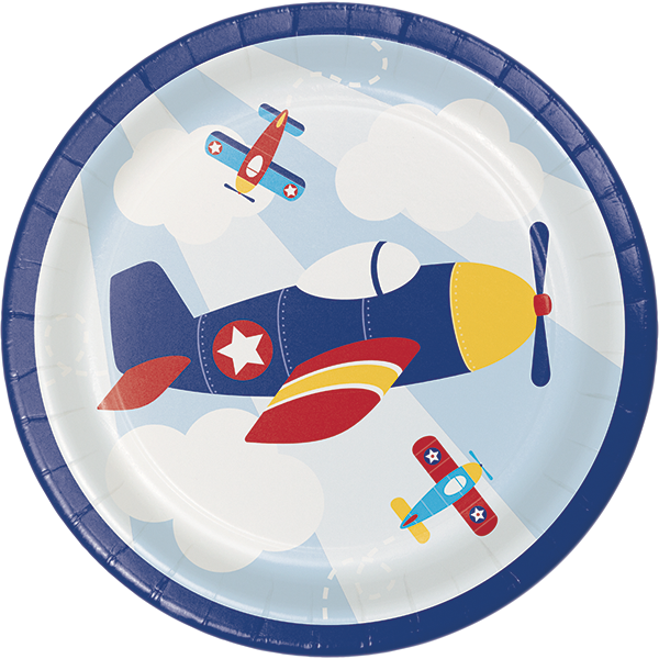 Airplane Flyer Dessert Plates - Purr-fect Party Dinner Plates - 23cm (8pk) (pack Of - Free Transparent PNG Clipart Images Download. - Airplane Transparent PNG Free Download