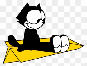 Felix Flying Magic Bag Turned Paper Airplane By Marcospower1996 - Felix The Cat - Free Transparent PNG Clipart Images Download. - Airplane Transparent PNG Free Download