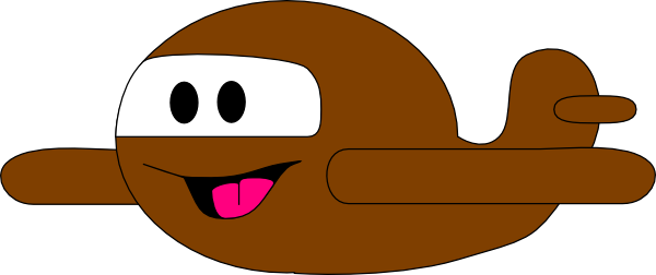 Happy Brown Airplane Clip Art At Clker - Sad Airplane Clipart - Free Transparent PNG Clipart Images Download. - Airplane Transparent PNG Free Download