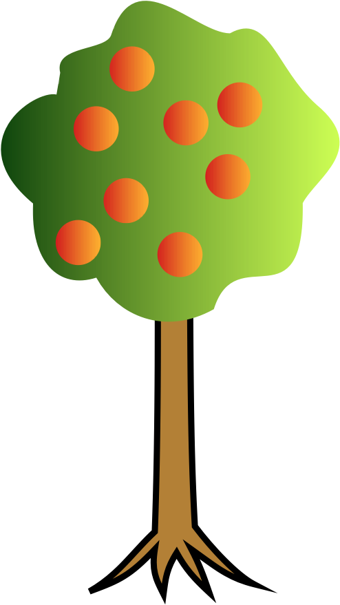 Clip Art Images Of Apple Tree - Cartoon Images Tree With Roots - Free Transparent PNG Clipart Images Download. - Apple Transparent PNG Free Download