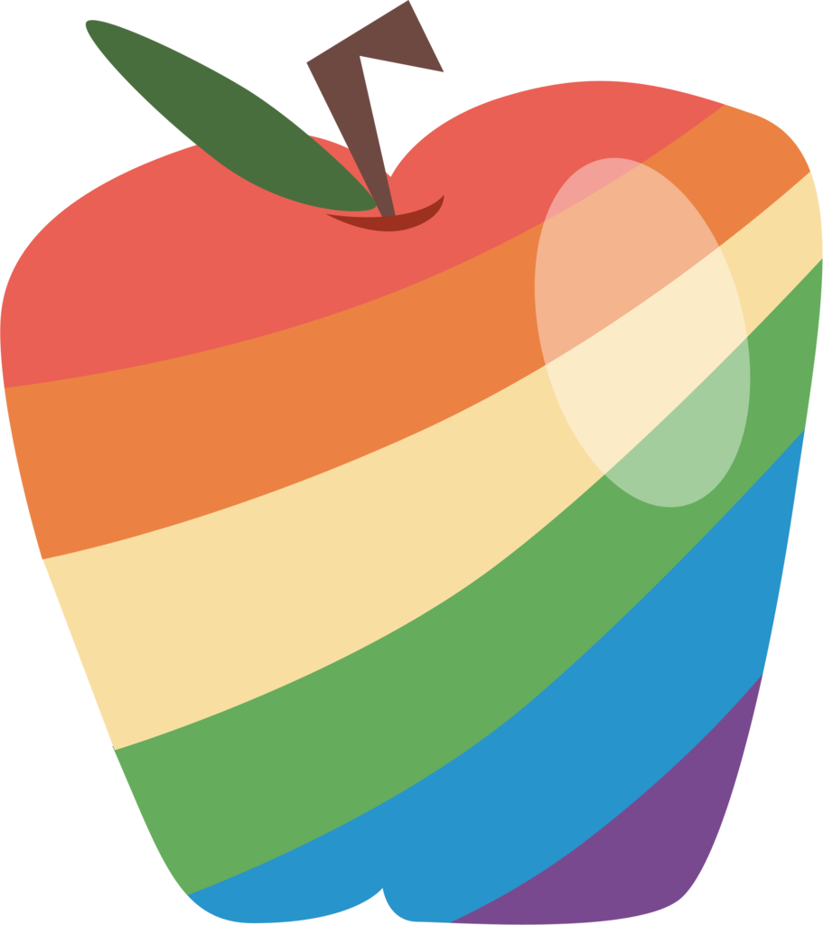 Atnezau, Food, No Pony, Resource, Safe, Simple Background, - Rainbow Apple Cutie Mark - Free Transparent PNG Clipart Images Download. - Apple Transparent PNG Free Download