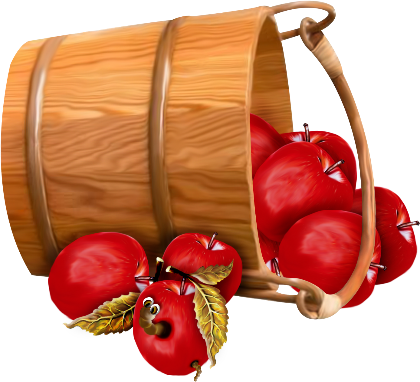 Bucket With Apples Transparent Clipart - Bucket Of Food Clipart - Free Transparent PNG Clipart Images Download. - Apple Transparent PNG Free Download