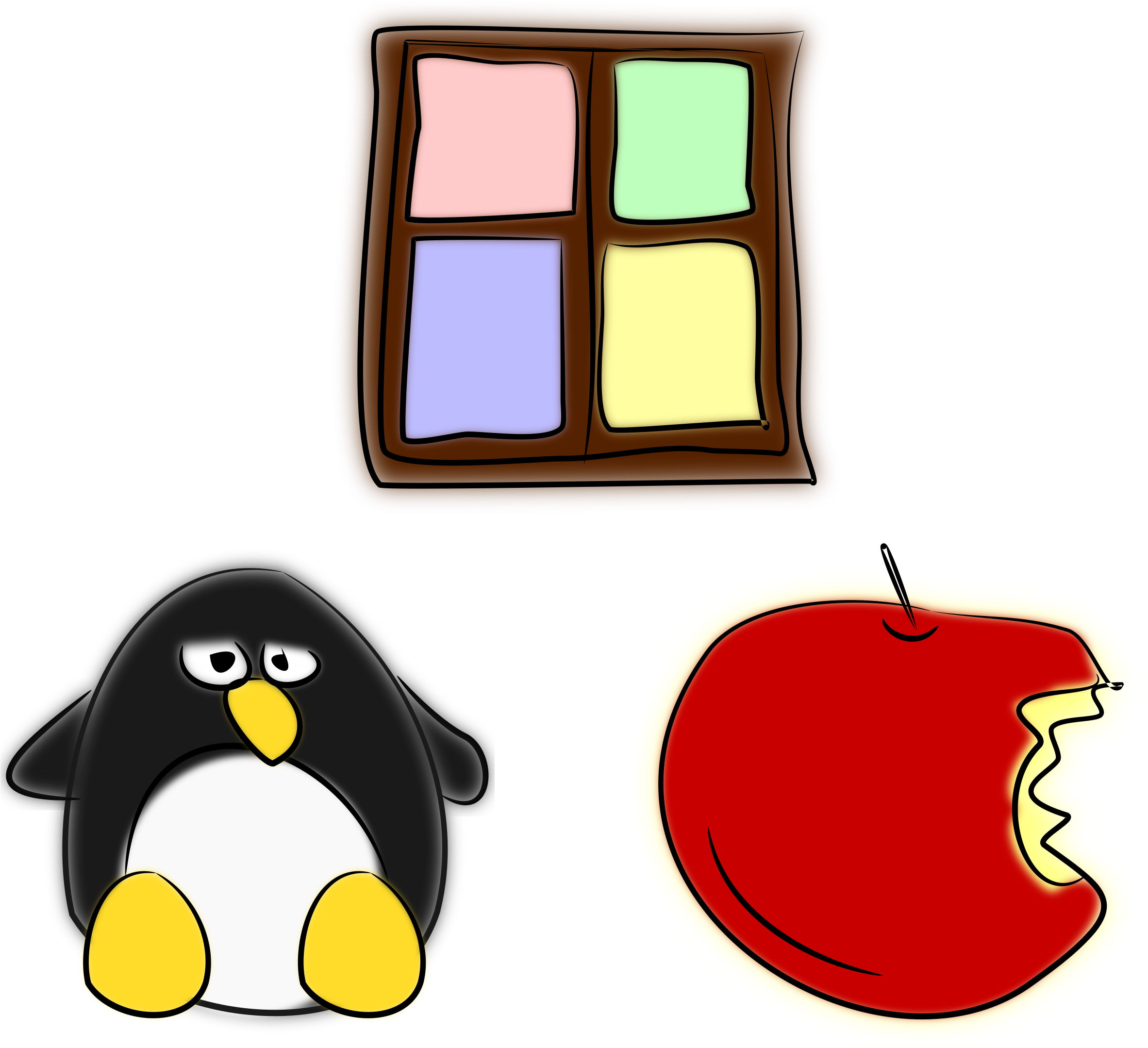 This Free Icons Png Design Of Window, Penguin And Apple Transparent PNG - 2400x2158 - Free Download on - Apple Transparent PNG Free Download