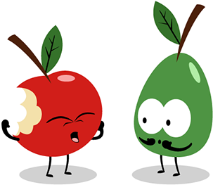 An Apple And Pear Character Designs For New Packaging - Fruit Snack Clipart - Free Transparent PNG Clipart Images Download. - Apple Transparent PNG Free Download