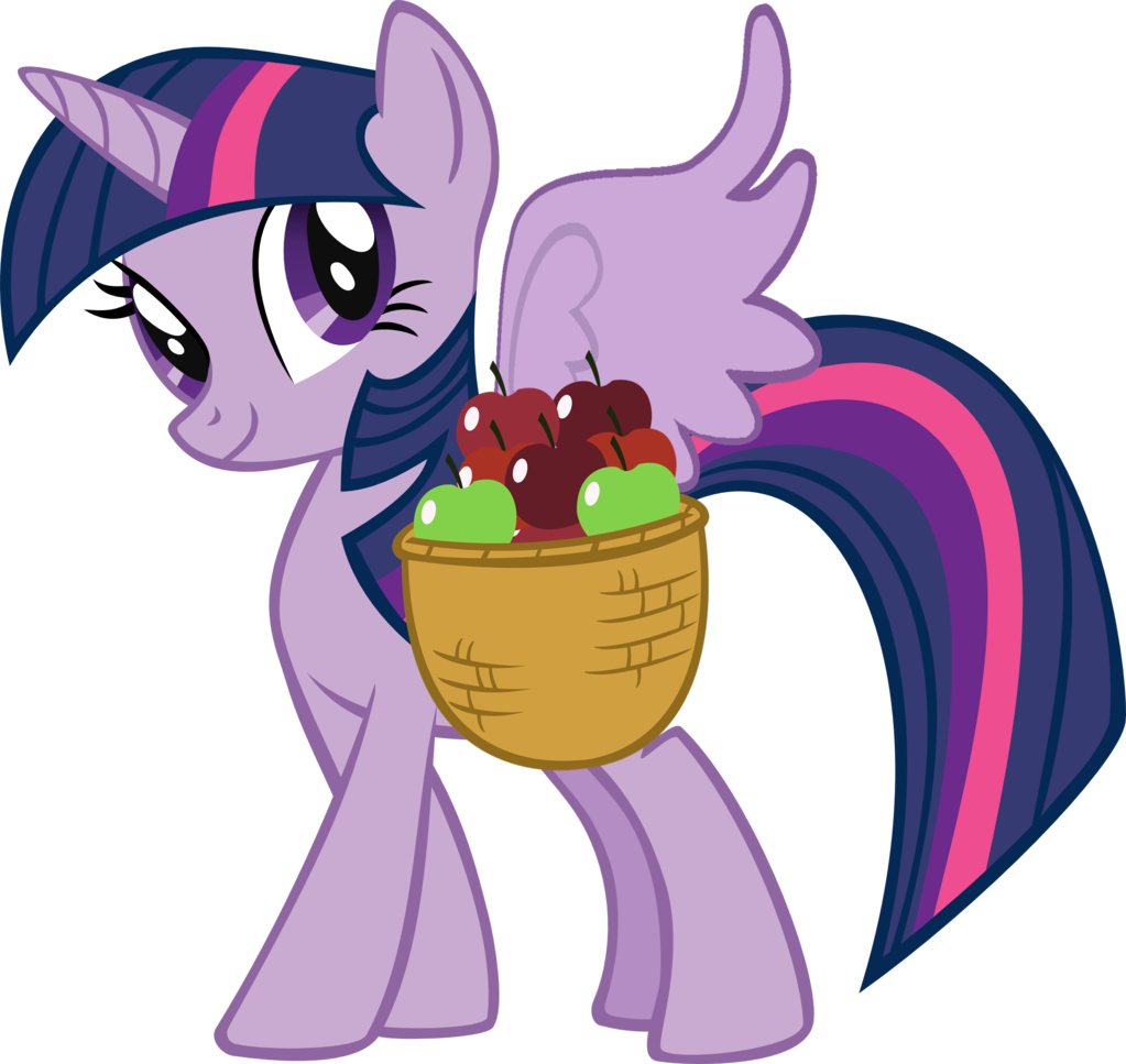 Princess Twilight And A Apple Basket By Rainbowsstar - Little Pony Friendship Is Magic - Free Transparent PNG Clipart Images Download. - Apple Transparent PNG Free Download