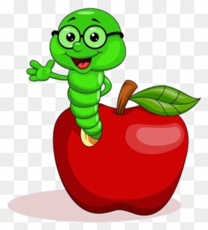 Cute Caterpillar Insect Images For Your Own Personal - Worm In An Apple Cartoon - Free Transparent PNG Clipart Images Download. - Apple Transparent PNG Free Download