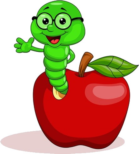 Cute Caterpillar Insect Images For Your Own Personal - Worm In An Apple Cartoon - Free Transparent PNG Clipart Images Download. - Apple Transparent PNG Free Download