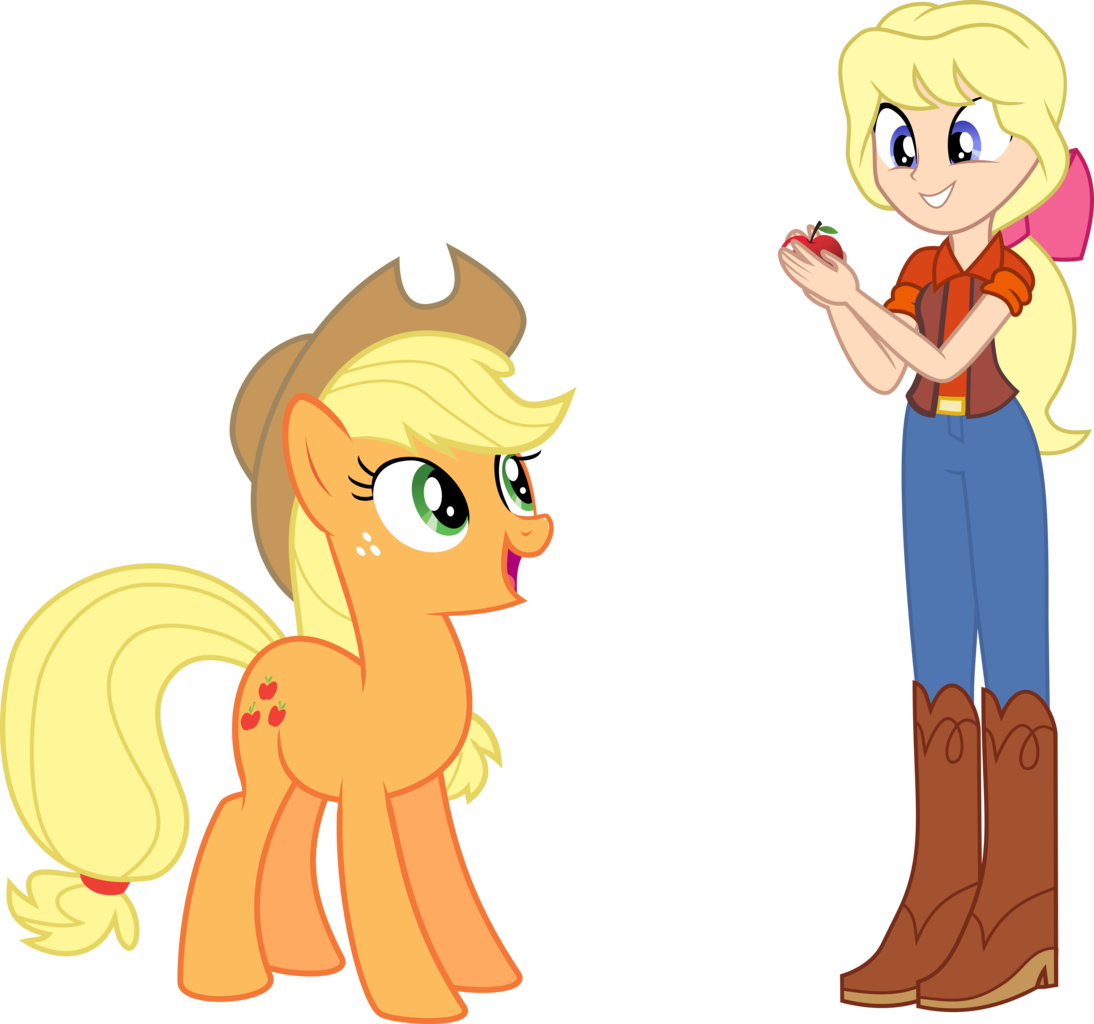Applejack And Megan By Dashiemlpfim - My Little Pony Apple Jack - Free Transparent PNG Clipart Images Download. - Apple Transparent PNG Free Download