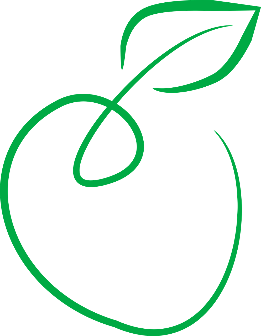 Fruit Green Apple Simple Art Png Image - Green Apple Draw Png - Free Transparent PNG Clipart Images Download. - Apple Transparent PNG Free Download