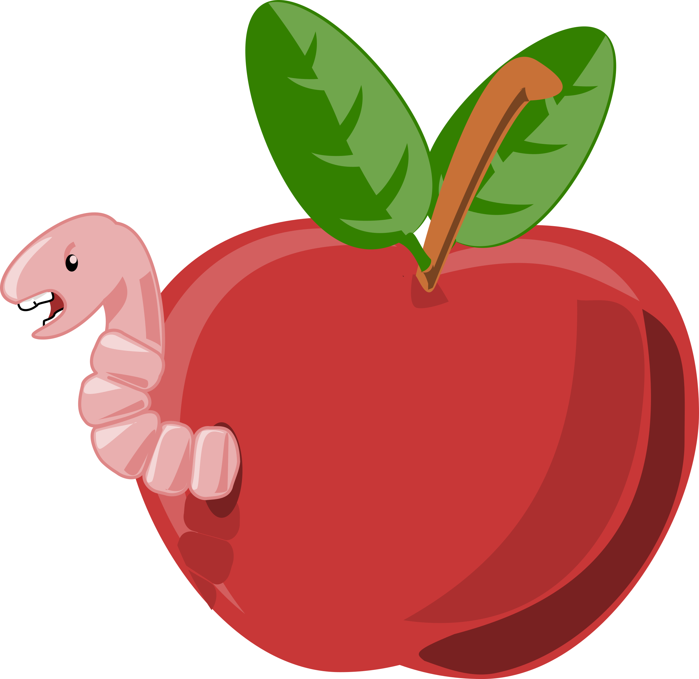 Rg1024 Cartoon Apple With Worm Clip Art - Apple With Worm Cartoon - Free Transparent PNG Clipart Images Download. - Apple Transparent PNG Free Download