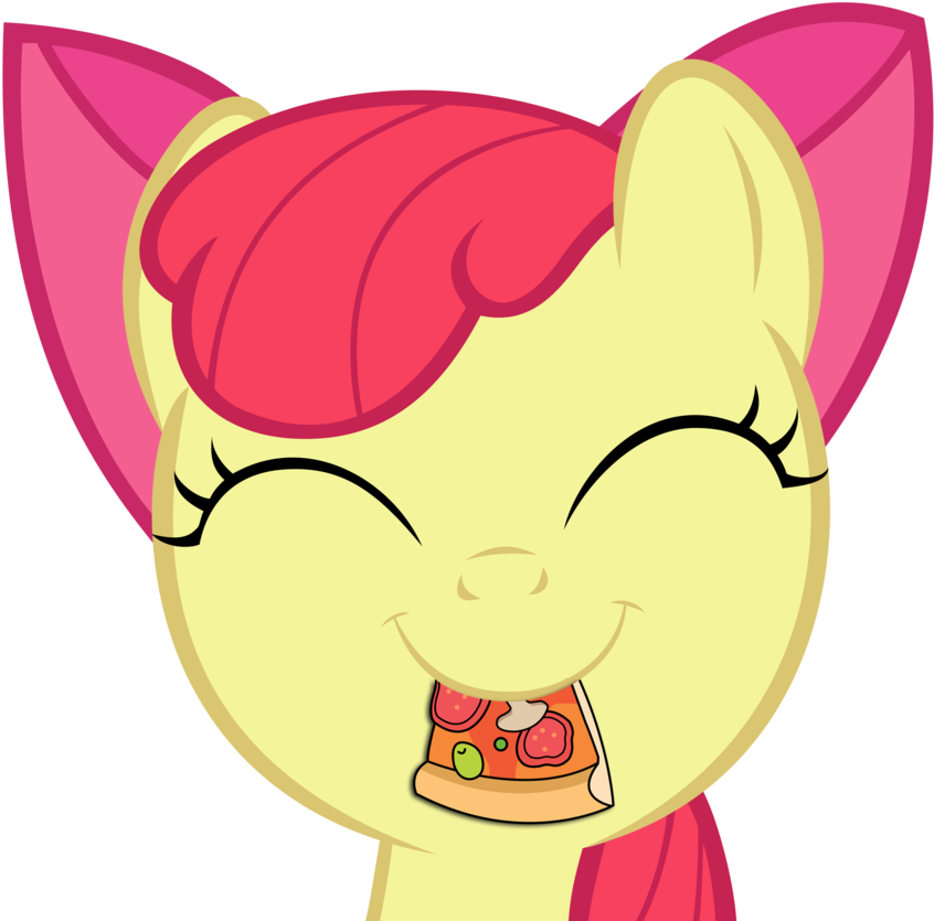 Applebloom Eating A Yummy Pizza By Midnight-star234 - Mlp Apple Bloom Sad - Free Transparent PNG Clipart Images Download. - Apple Transparent PNG Free Download
