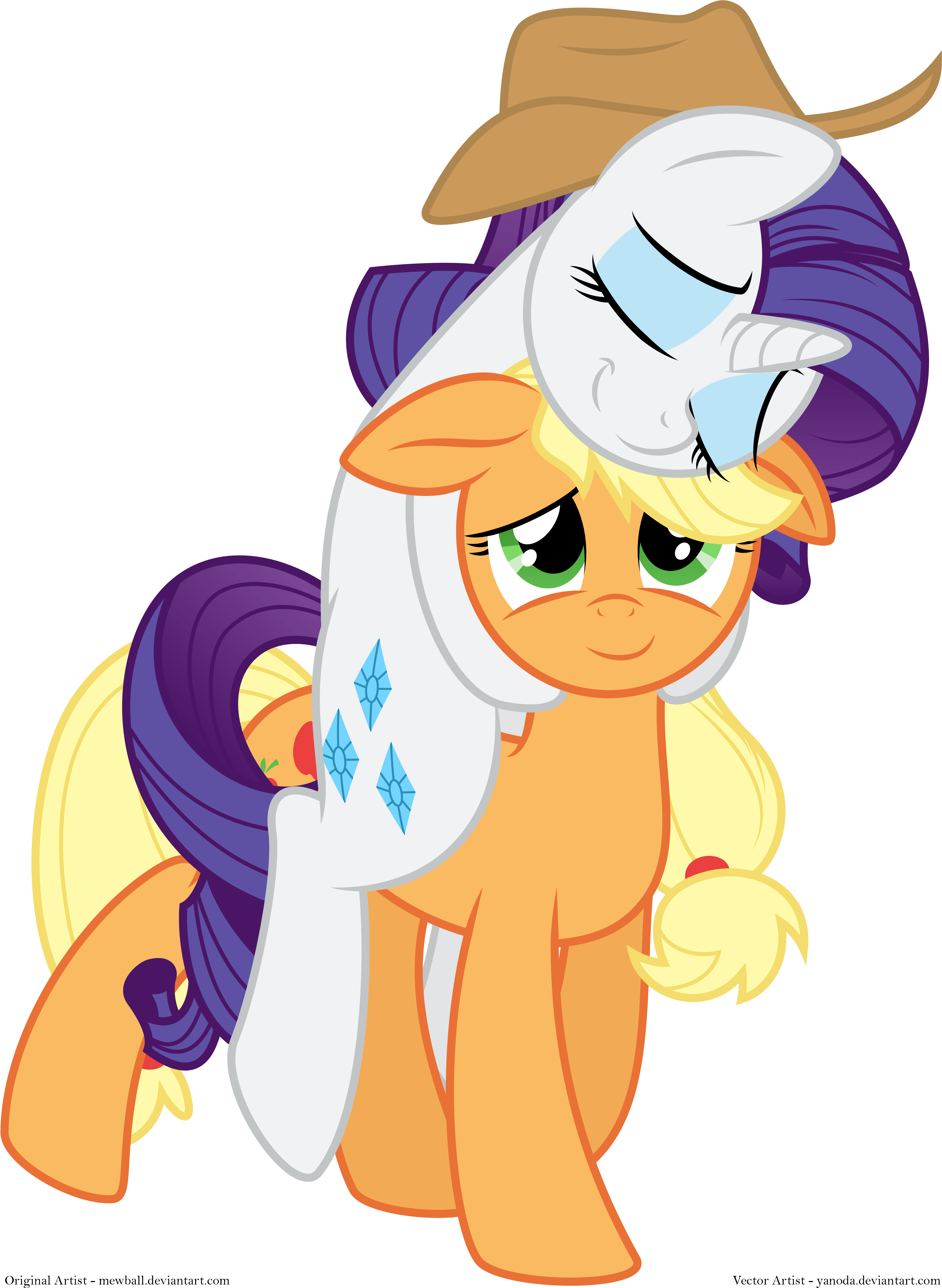 Rarity And Applejack By Yanoda - Rarity X Apple Jack - Free Transparent PNG Clipart Images Download. - Apple Transparent PNG Free Download